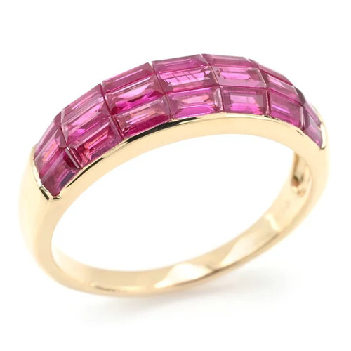 Bague rubis naturel 5ct k18 - naturel,