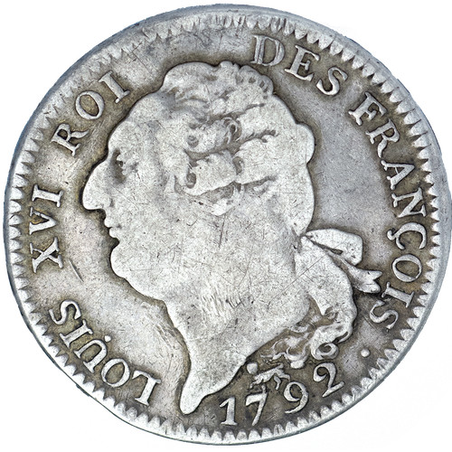 Louis xvi écu génie 1792 - au,