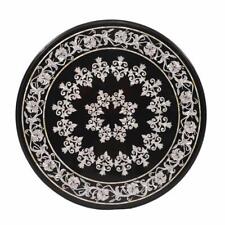 36 " Marbre Centre Table Top Incrustation Demi-Précieuses Pierres Pietra Dura