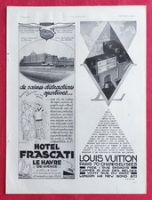 Publicité presse: La Malle AUTO de Louis VUITTON & Hôtel FRASCATI LE HAVRE 1931