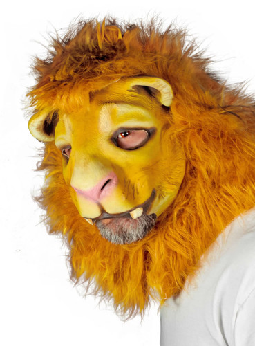 Lion amical masque sans - , menton