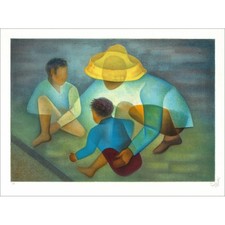 TOFFOLI Louis - Lithographie originale "Jeux d'enfants" 56x76cm - 1987