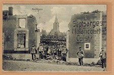 Cpa Soldats ruines Montfaucon Meuse et tampon cachet allemand tp0490