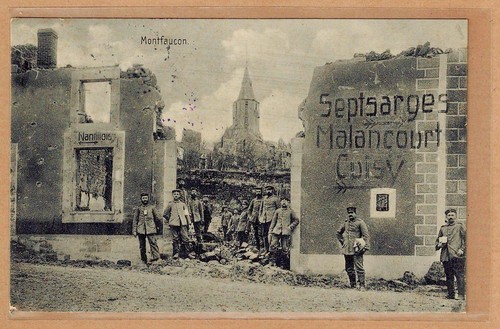 Cpa soldats ruines - cpa,