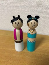 Poupée artisanale Sennokoto Kokeshi Prince & Princess Aladdin neuve