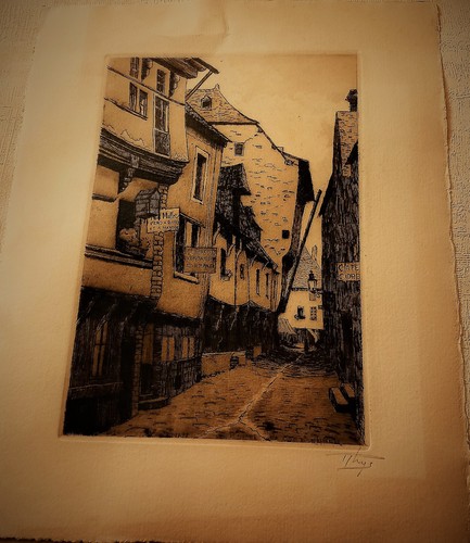 Eau forte ancienne rhys - rhys, *