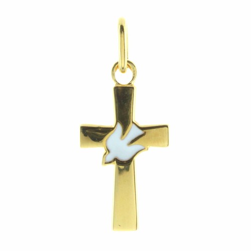 Pendentif croix plaqué - croix, or