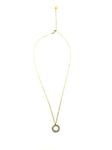 Collier pendentif cercle doré - collier,