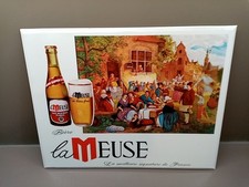ANCIENNE TOLE PUB BIÈRE LA MEUSE 38 X 29 CM TRES BON ÉTAT No Plaque Émaillée 