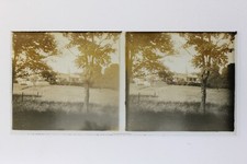 France Artistique champ Photo Stereo P50L3n18 Plaque de verre Vintage c1930