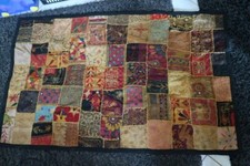 ancienne tenture patchwork indienne art artisanal inde inclusion miroir