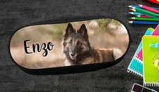 trousse à crayons Berger belge tervueren personnalisée avec prénom