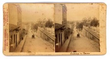 STEREOVIEW - SAO PAULO : LADEIRA DO CARMO Original Photo 1880s Renouleau BRAZIL