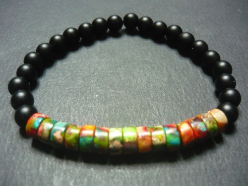 Bracelet perles jaspe - de,
