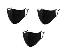 Pack de 3 masques noirs lavables réutilisables en coton Virapro