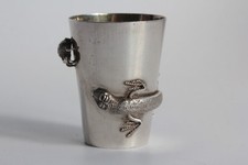 Verre à liqueur argent Salamandre et araignée Chine XIXe siècle (60081)