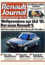 Renault Alpine A310 5 Turbo Fuego 1981 catalogue brochure salon Francfort