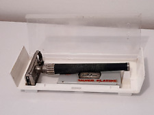 ancien rasoir de sureté Gillette papillon super slim twist lames silver platine