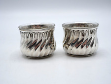 PAIRE DE SALERONS ARGENT MASSIF POINCON MINERVE ET VERRE BLANC