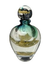 Flacon décoratif en verre soufflé & feuille d'or signé Jean-Claude Novaro