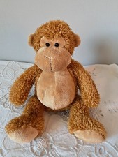 DOUDOU PELUCHE SINGE AJENA 28 CM MARRON ROUX