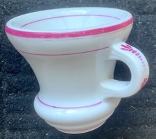 Brûlot Rare Tasse en faïence blanche et rouge vintage Made in France Années 1920