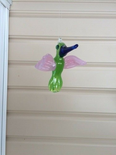 Hand blown glass - glass, hummingbird