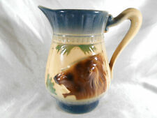 TRÈS BEAU PICHET " TÊTE DE LOUP " EN FAÏENCE A IDENTIFIER NUMÉROTÉ