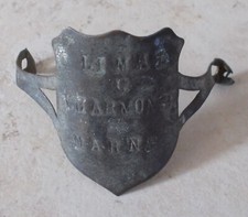 Ancienne plaque vélo Identification France bicyclette headbadge métal silver #19