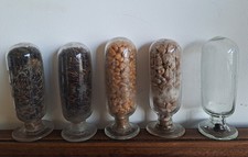 5 Ancien bocaaux, flacons en verre. Bocal, pot à piment. Pharmacie, droguiste.