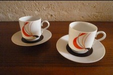 2 tasses à café porcelaine Winterling Bavaria vintage années 70