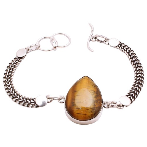 Tigre eye gemme - eye, argent