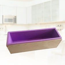 Moule en silicone pour pain de savon rectangulaire flexible avec boîte en bois