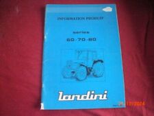 BROCHURE  INFORMATION  PRODUIT  TRACTEURS  LANDINI  SERIES  60 - 70 - 80    3/89