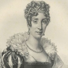 François Gérard Madame la duchesse d'Orléans - Lithographie Grévedon XIXe