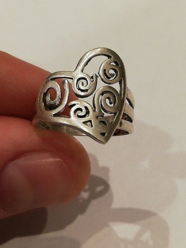 Bague vintage coeur argent - vintage,