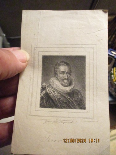 Ancienne gravure henri roi - ancienne,