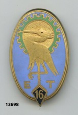 Insigne , 16  Esc. du Train   , ( doré  )