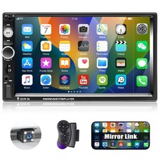 Autoradio 2 Din avec écran 7 Pouces Double Din Touch Radio avec Mirror Link B...
