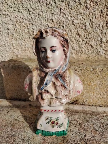 Buste faience strasbourg - buste,