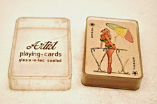 Cartes À Jouer Vintage Artiste Filles Pin-Up Étui Original En Verre-O-Lac