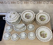 Service 36 pièces Porcelaine France Doré Fragonard Digoin Sarreguemines