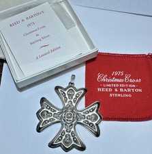 1975 Reed & Barton Argent Sterling Noël Croix de Malte Décoration Pendentif