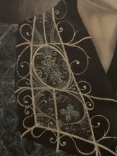 Tableau ancien lithographie originale signée num portrait femme orientaliste