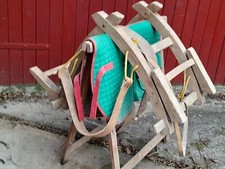 Bât pour mule ou cheval ; très solide et porteur ; en bois et charnières métal 