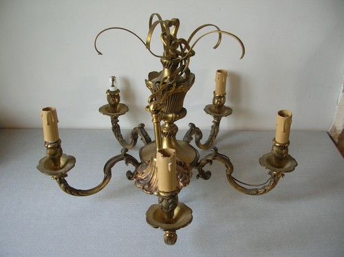 Ancien lustre feux bronze - ancien, en