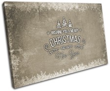 Christmas Decoration Wall Canvas ART Print XMAS Picture Gift Chalk 03 Cream Chri