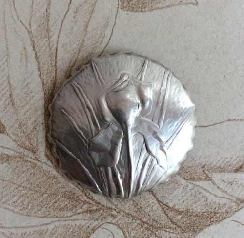 Broche iris argent - broche,