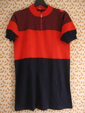 Maillot cycliste acrylique 70'S Castelli rouge marine vintage jersey - 3 / M