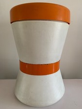 TABOURET COFFRE RANGEMENT VINTAGE ORANGE - SPACE AGE
